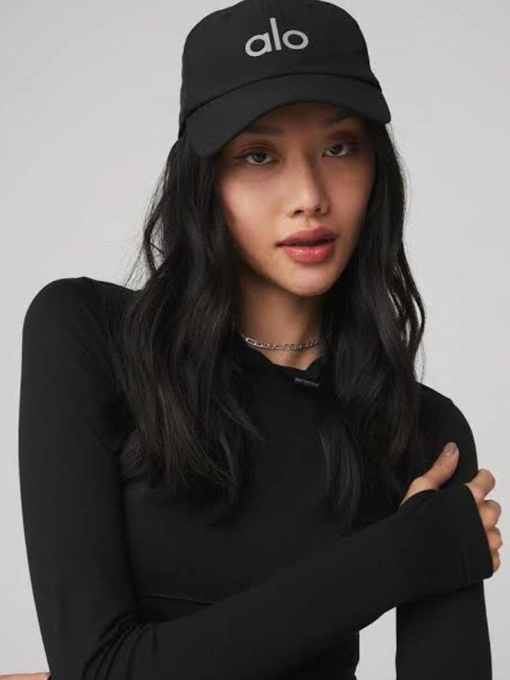 ALO Yoga Off Duty Black Logo Baseball Hat